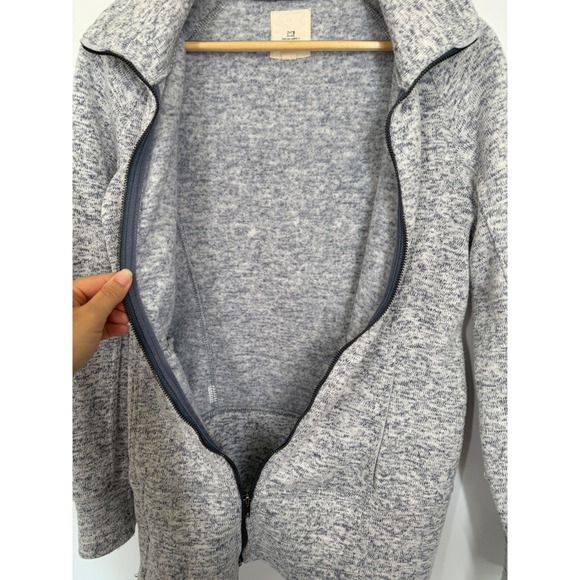 Thread & Supply Full Zip Up Jacket Women's‎ S Blue/Gray Knit Thumb Hole Pockets - Picture 6 of 10